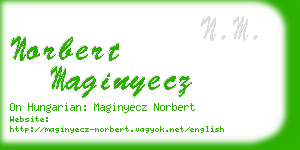 norbert maginyecz business card